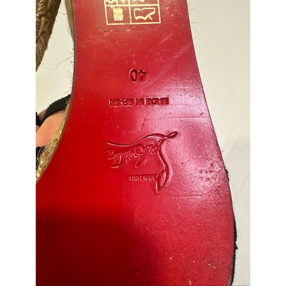 Christian LOUBOUTIN Black Cloth Espadrilles Wedges, Size 40 (10 US) - Picture 8 of 12